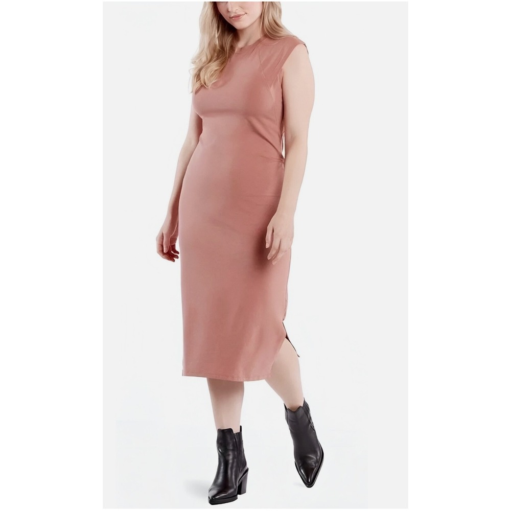 Public Rec Women's Go To  Maxi Dress Sage Size Tan Excellent Stretch Pima Cotton